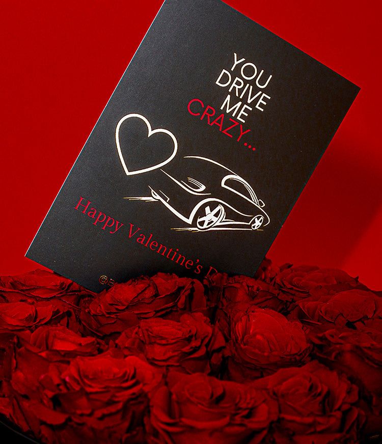 Crazy Love flower box with luxury roses and chocolates