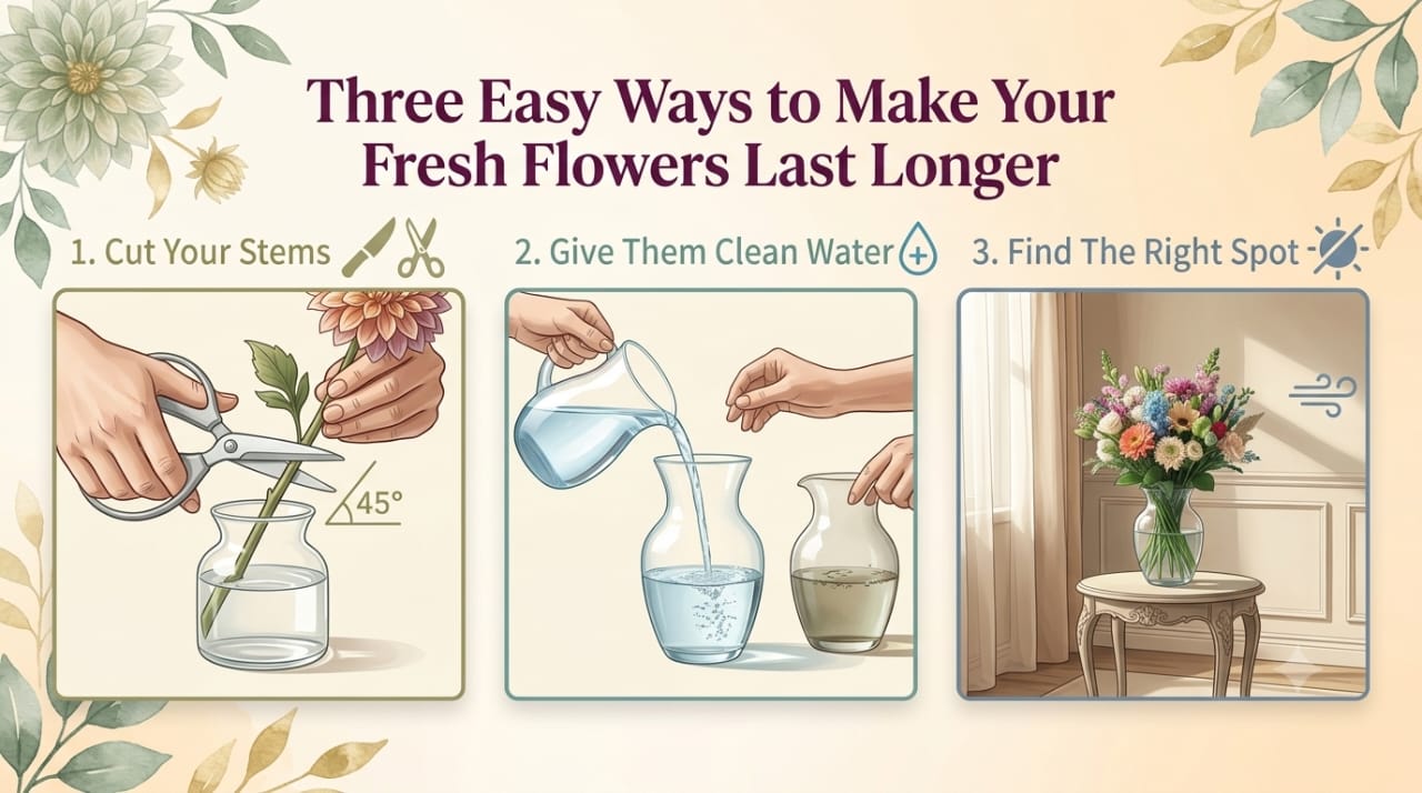 Three Easy Ways to Make Your Fresh Flowers Last Longer